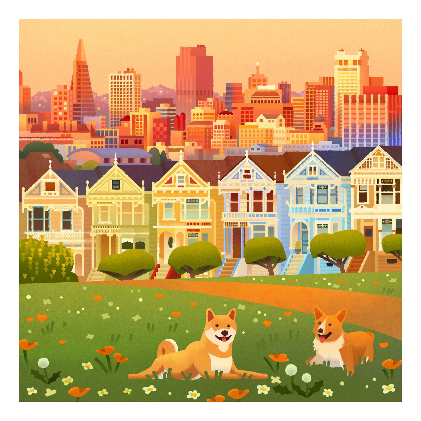 Painted Ladies Art Print