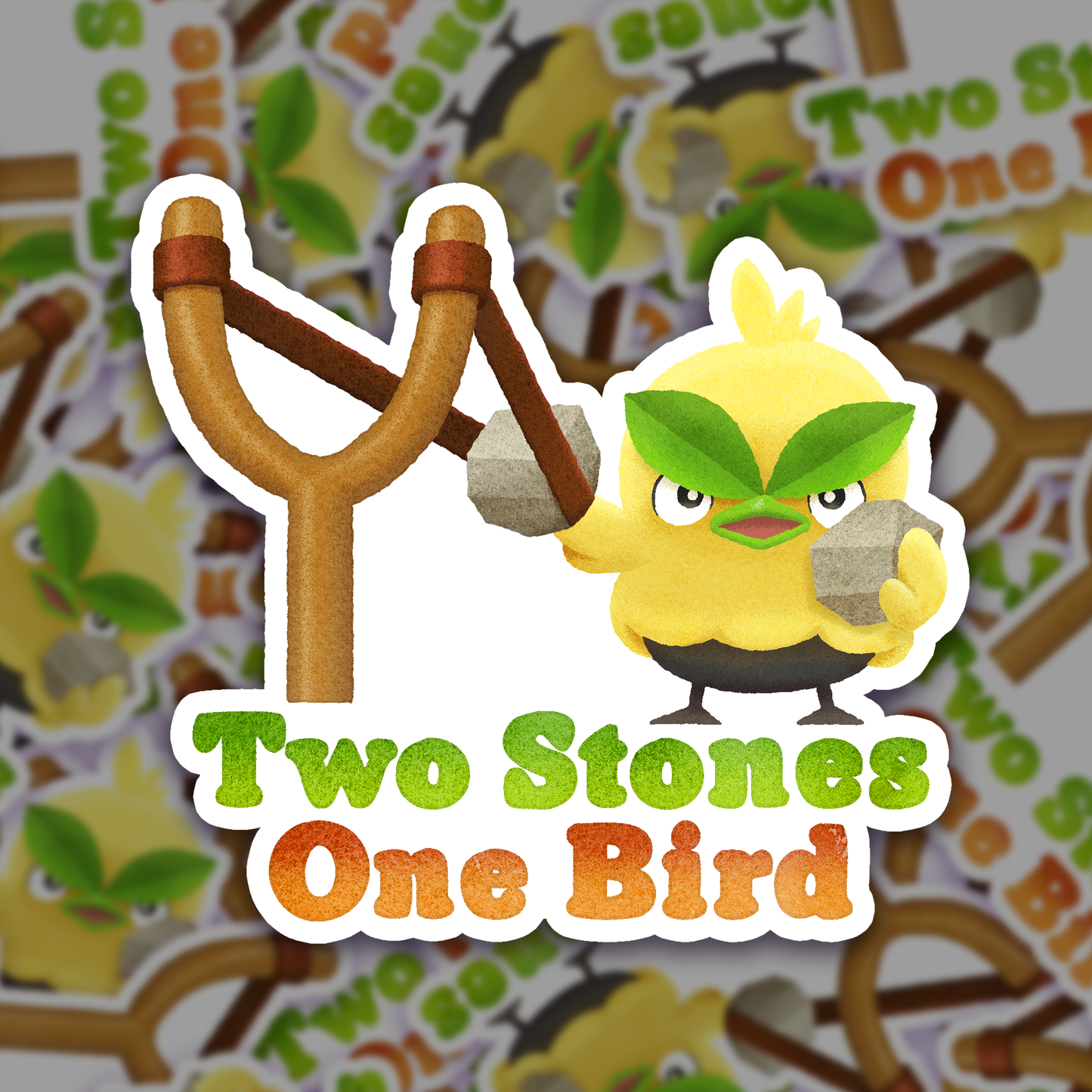 Two birds one stone Sticker