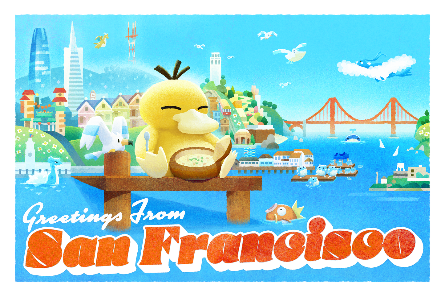 SF Poke Pals Postcard and Sticker set