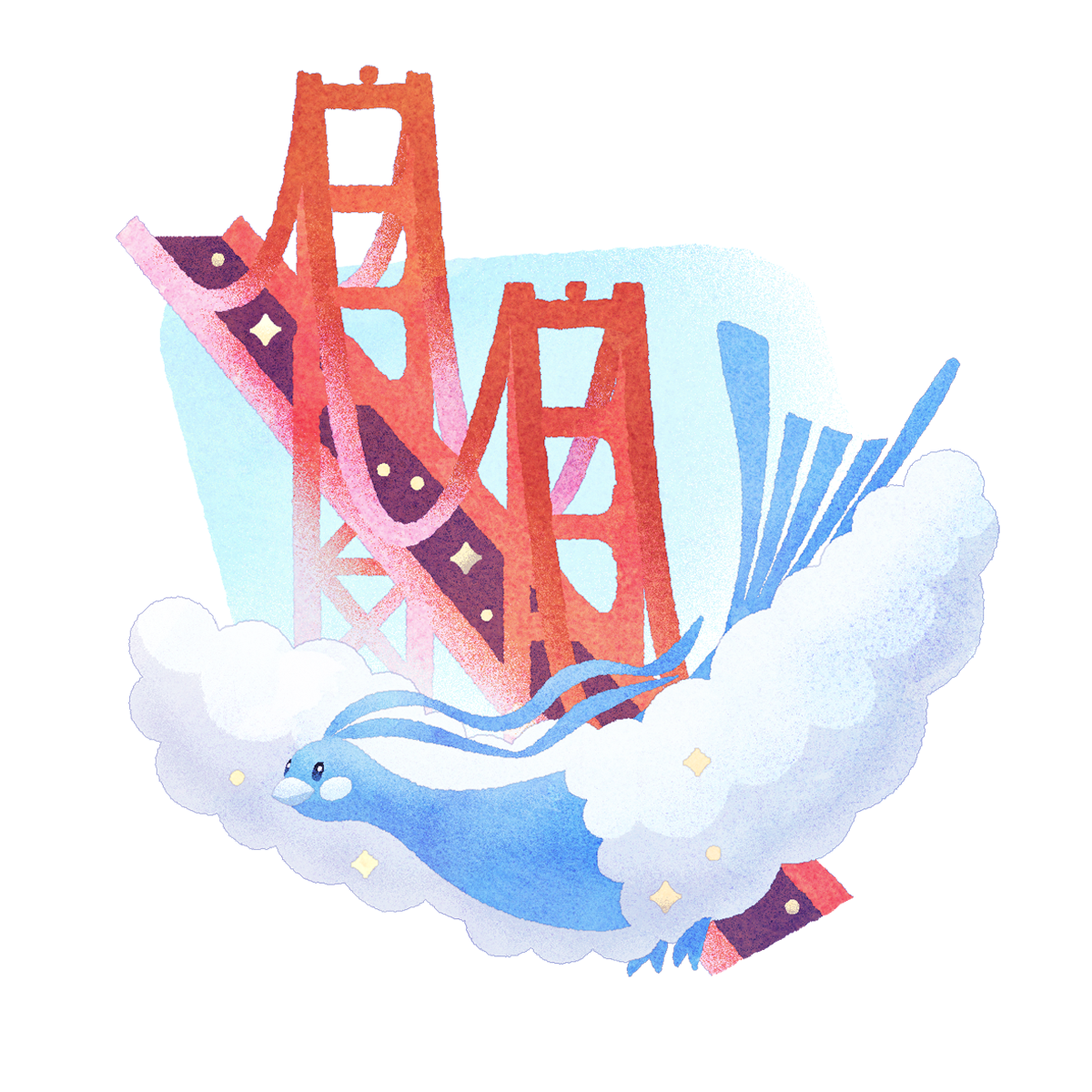 SF Poke Pals Postcard and Sticker set